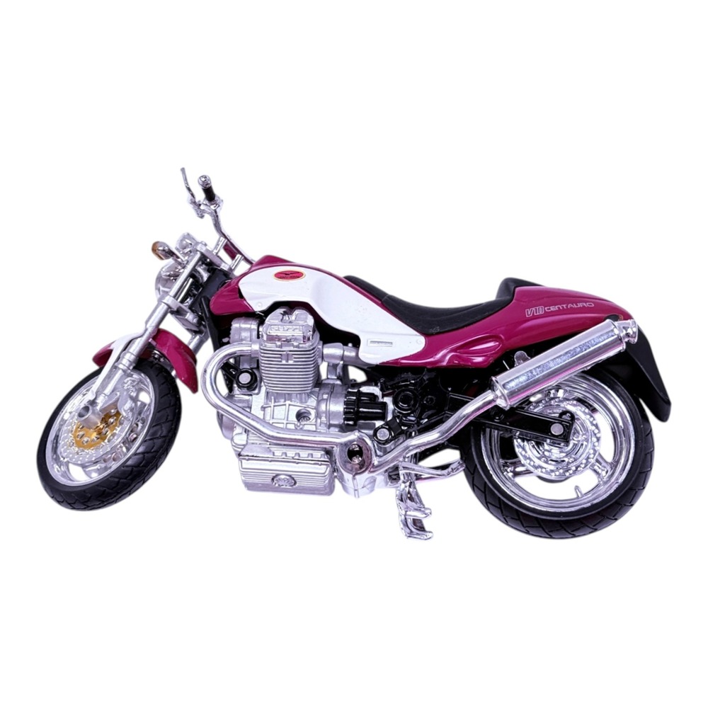 Moto Guzzi V10 Centauro Motorcycle Model Red White 1990s 1:18 Diecast
